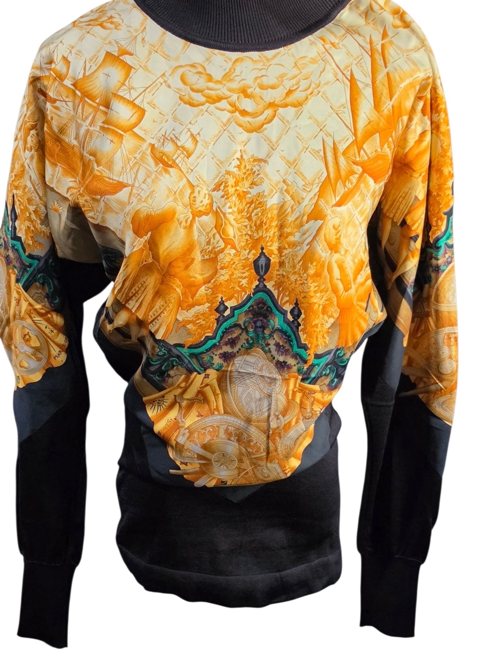 EUC HERMES 100 % Silk Top EU Sz 36 - Picture 4 of 5